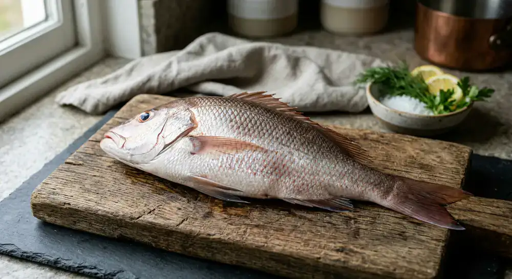 Whole white snapper fish