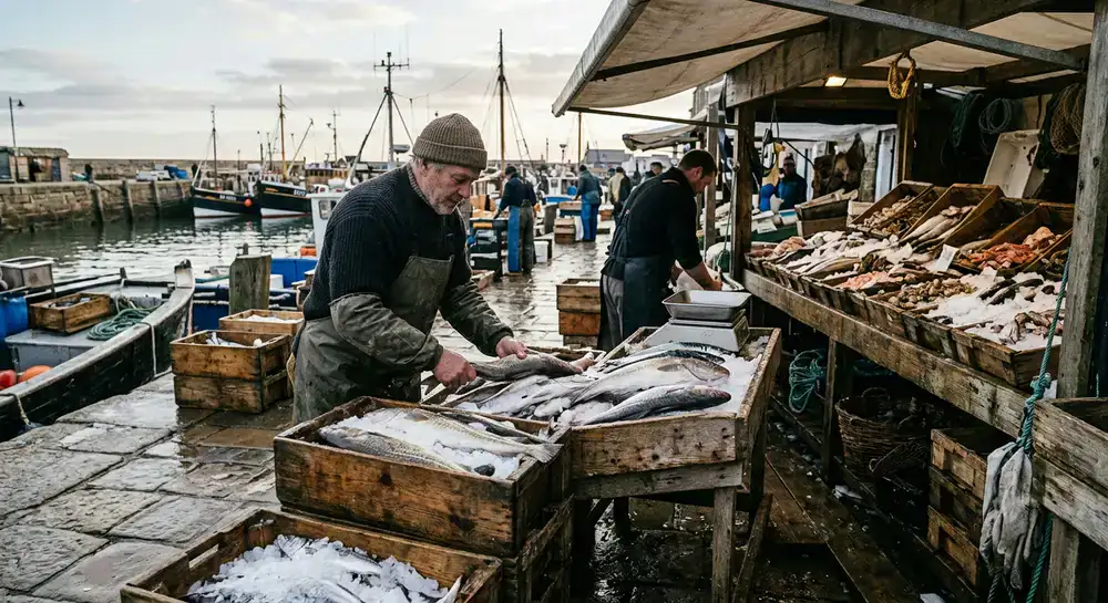 Early days of the fresh fish market
